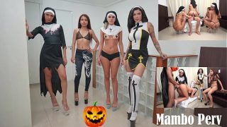 Four perv nuns sex ritual and reverse gangbang anal pussy blow all holes