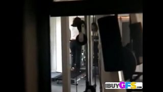 Hotty Red Hair workout and Fucking a gym